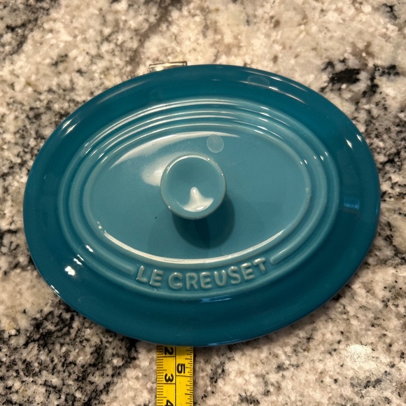 Le Creuset Blue TURQUOISE TEAL Mini Cocotte OVAL - Picture 4 of 12